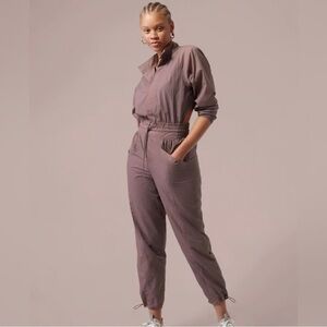 Alicia Keys x Athleta Utility Windbreaker Style Jumpsuit in Purple Size 12